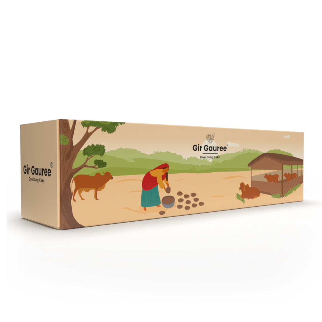 Gir Gauree - Cow Dung Cake - Organic Luxury Collection (Pack of 20 Cakes)