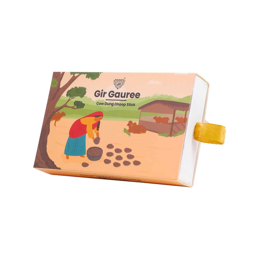 Gir Gauree - Cow Dung Dhoop Stick - Organic Luxury Collection (Pack of 30 Sticks)