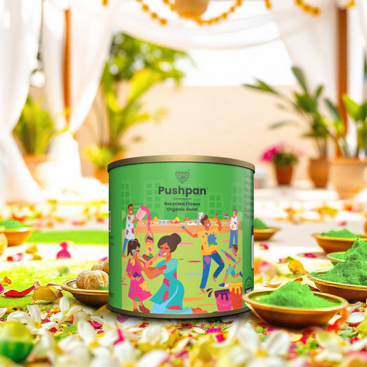 Pushpan - Recycled Flower Organic Gulal 50gm (Green)