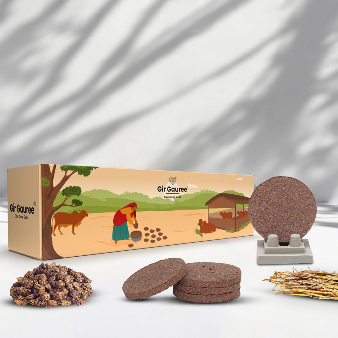 Gir Gauree - Cow Dung Cake - Organic Luxury Collection (Pack of 20 Cakes)