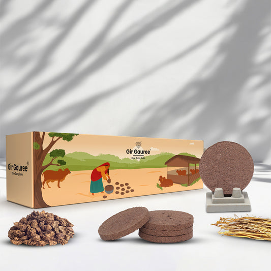 Gir Gauree - Cow Dung Cake - Organic Luxury Collection (Pack of 20 Cakes)