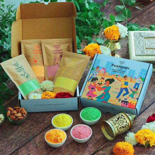 Pushpan - Recycled Flower Organic Gulal 400gm (100gm X 4 Gulal)