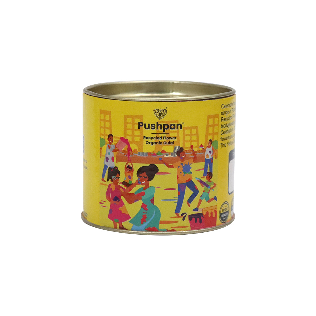 Organic Holi Gulal Yellow 50gm - Natural Marigold Flower Gulal