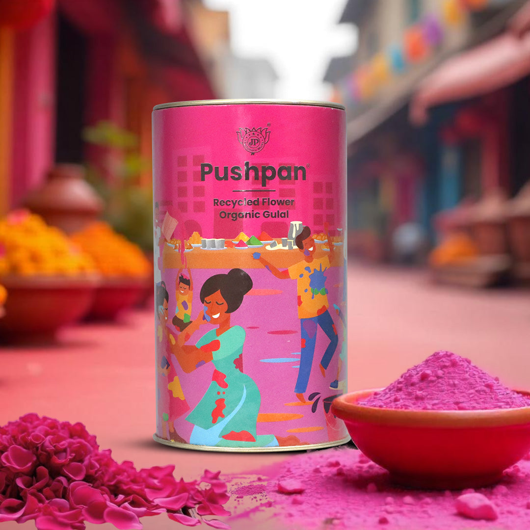 Organic Holi Gulal Pink 100gm - Natural Rose Flower Gulal
