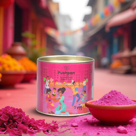 Organic Holi Gulal Pink 50gm - Natural Rose Flower Gulal