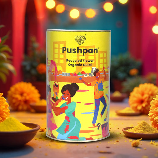 Organic Holi Gulal Yellow 100gm - Natural Marigold Flower Gulal