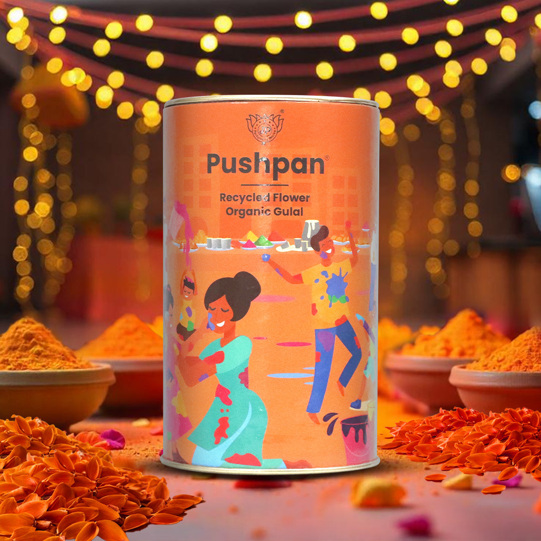 Organic Holi Gulal Orange 100gm - Natural Palash Flower Gulal
