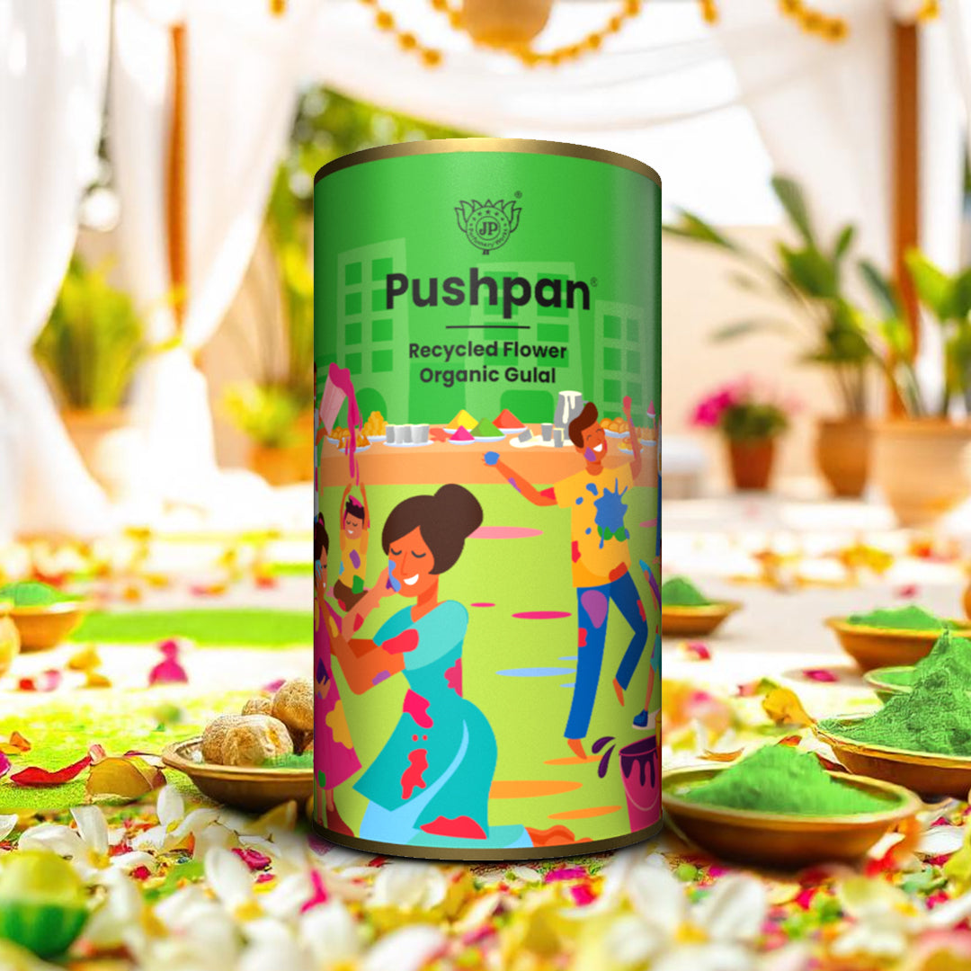 Pushpan - Recycled Flower Organic Gulal 100gm (Green)