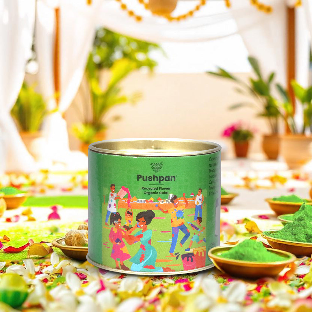 Pushpan - Recycled Flower Organic Gulal 50gm (Green)