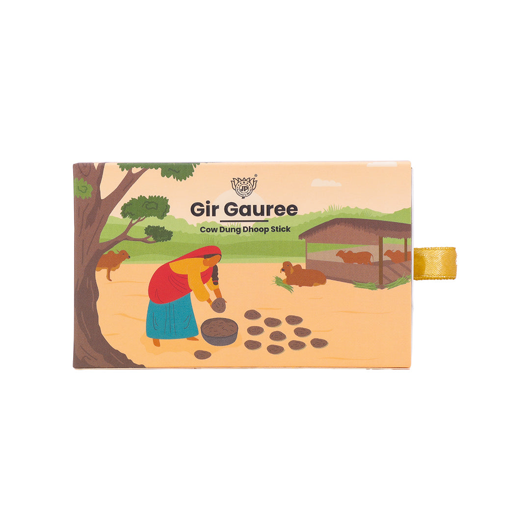 Gir Gauree - Cow Dung Dhoop Stick - Organic Luxury Collection (Pack of 30 Sticks)